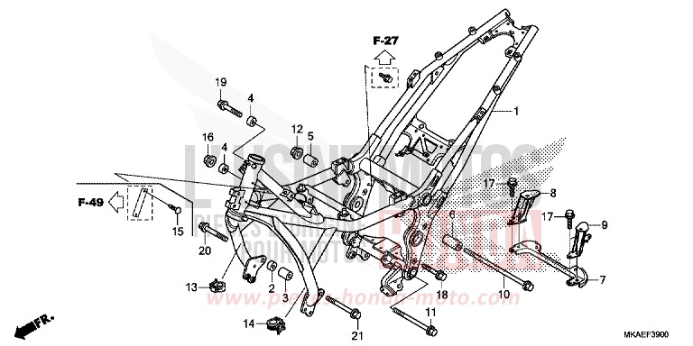 RAHMENKOERPER von Integra 750 MAT MAJESTIC SILVER METALLIC (NHB70) von 2018